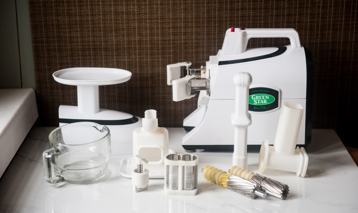 Bestandteile eines Slow Juicers