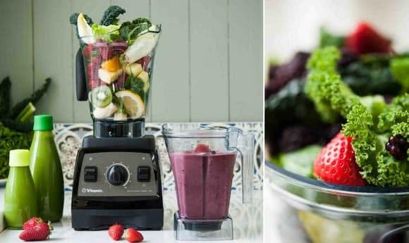 Vitamix Pro 300 mit Zutaten befüllt Vitamix Pro 300 mit Zutaten befüllt
