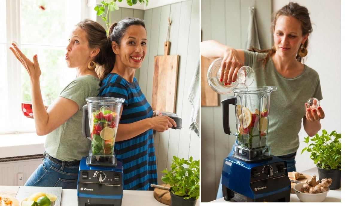 Im Vitamix Pro 500 Grüne Smoothies mixen Svenja und Carla mixen Grüne Smoothies im Vitamix Pro 500
