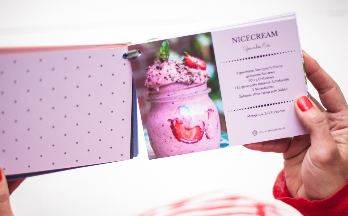 Nicecream Rezept Grüne Smoothies Rezept-Karten-Set mit Nicecream-Rezept